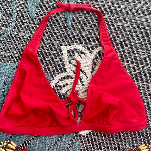 3/$25! Aurea Rio Swimwear Boutique Halter Bikini Top & Brazilian Bottom XL - Picture 3 of 7